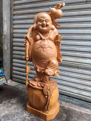 Hot sale Rosewood Cornucopia Maitreya Buddha overall carved office decoration Solid wood size height 170 length 65 width 45