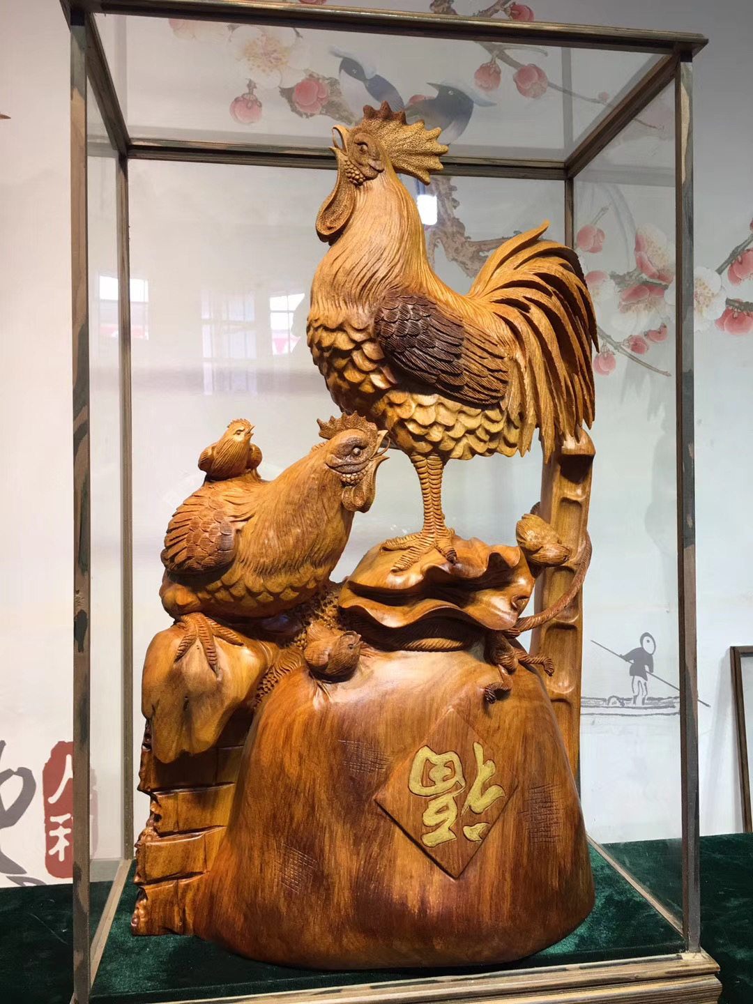 Hot flower pear root carving parts of the family Fukuyu Family Animal Engraving Crafts manual building 60-33-90