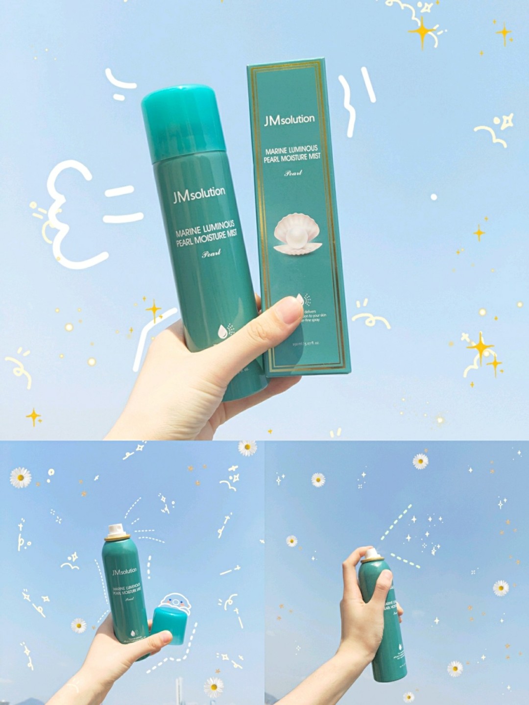 Spot Korea JM sunscreen spray pearl SPF50 colorless transparent film-forming fast 180ml female student waterproof