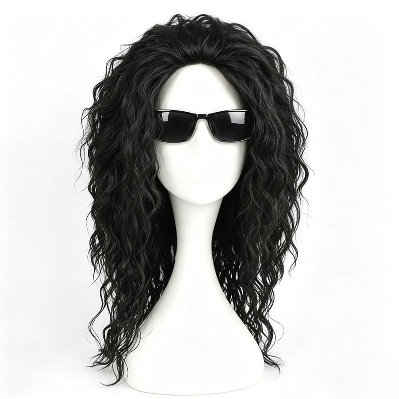 Michael Jackson Wig Rock Cosplay Parody Performance Curly Hair Stage Performance Mj Black Wig Michael Jackson Wig Rock Cosplay Parody Performance Curly Hair Stage Performance Mj Black Wig