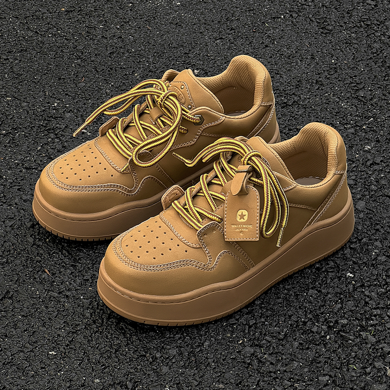 Retro Maillard Men's Shoes, Thick-Soled, Versatile Trendy Shoes, Niche Design, Sports and Casual Shoes, Couple's Wheat-Colored Sneakers Retro Maillard Men's Shoes, Thick-Soled, Versatile Trendy Shoes, Niche Design, Sports and Casual Shoes, Couple's Wheat-Colored Sneakers