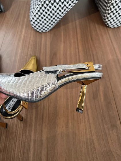 包头凉鞋女2025年新款时尚气质欧美风牛仔布豹纹单鞋女细跟高跟鞋