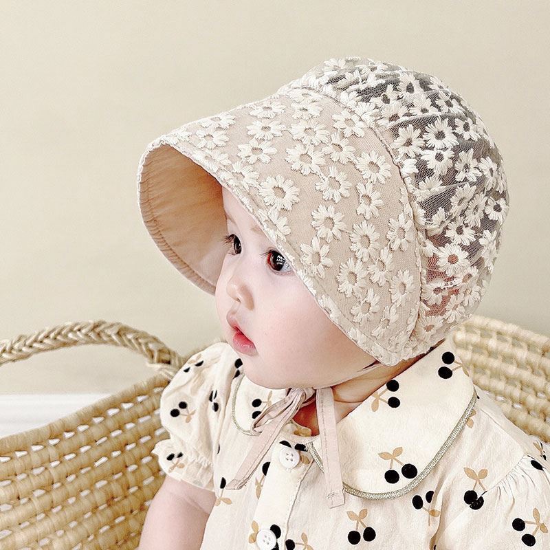Baby fetal hat 0 1-3 6 months shading cap small monthly age hat to one year old baby Summer child anti-hood cap