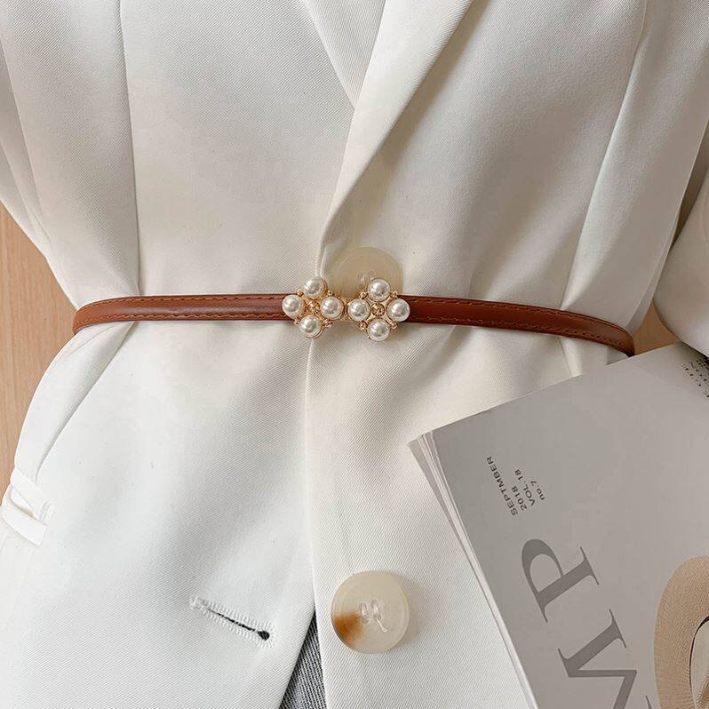 Caramel colour cashmere large clothing belt down jacket Waist Seal Female Waist Chain Superior Sense Trim accessories Accessories Small Leather Strap