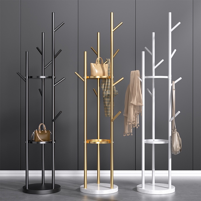 Floor-Standing Coat Rack Beauty Salon Hotel Club High-End Marble Coat Rack Single Pole Vertical Storage Bag Rack