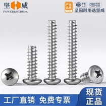 304 stainless steel round head flat tail self tapping screw disc head self tapping screw cut wood screw M1M2M3M4M5-M6