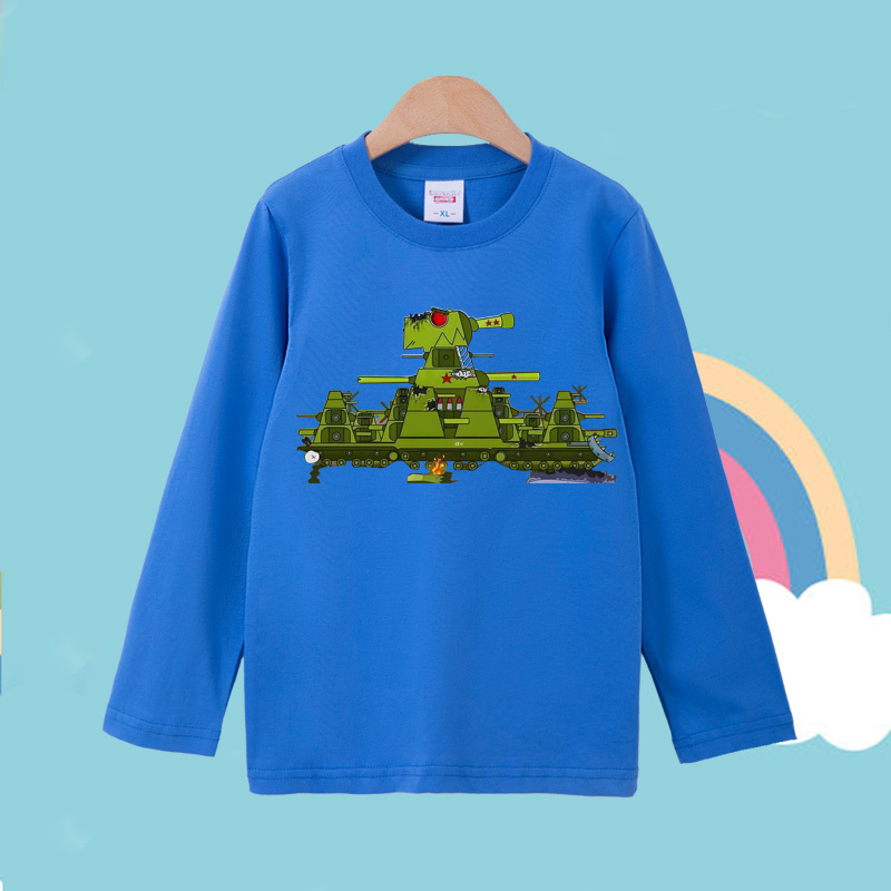 Ultimate Tank Long-Sleeved T-Shirt for Boys and Girls Kv44 Tops for Spring and Autumn Family Wear Little Boy's Bottoming Shirt 7