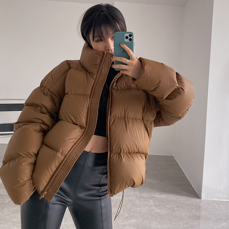 LEIYU short version down clothes woman thickened 2021 Winter new white duck suede ultra light bread Fashion Coats