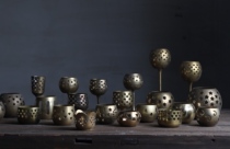 Out Cup Ocean Old Antique Candlestick Decorated Still Life Photography Brass Fittings (Two Store Prop)