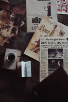 Retro Kraft paper Foreign language background paper nostalgic Nordic literary style quiet food shooting (second store prop shop)