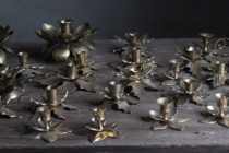 Long-headed candlestick Antique Antique Food Still Life Photography Provider Brass (2 store props)