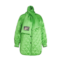 (Art Fashion) Maise Phil winter new fruit green loose light and thin rhombog double-sided wearing jacket