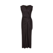 (Light gift series) Masfiel 24 new summer fashion temperament v-neck coffee brown sleeveless dress for women