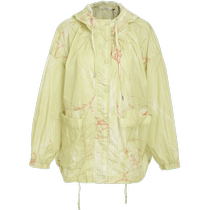 (Light textured fabric) Masfila trench coat spring new style contrasting pattern loose drawstring windbreaker jacket
