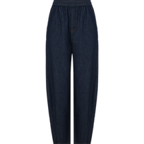(Egg-shaped pants series) Masfil’s new autumn style dark blue pure cotton washed wide-leg jeans