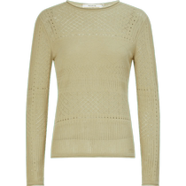 (Lightly dense knitted) Masfil fashionable hollow thin slim fit sand green knitted sweater for women