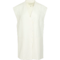 (Imported fabrics from Italy) Masfil 2023 summer new white wide shoulder sleeveless vest jacket