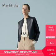 2020 mùa xuân mới Đen thời trang ngắn Coat Marisfrolg Masfir rỗng Da của phụ nữ