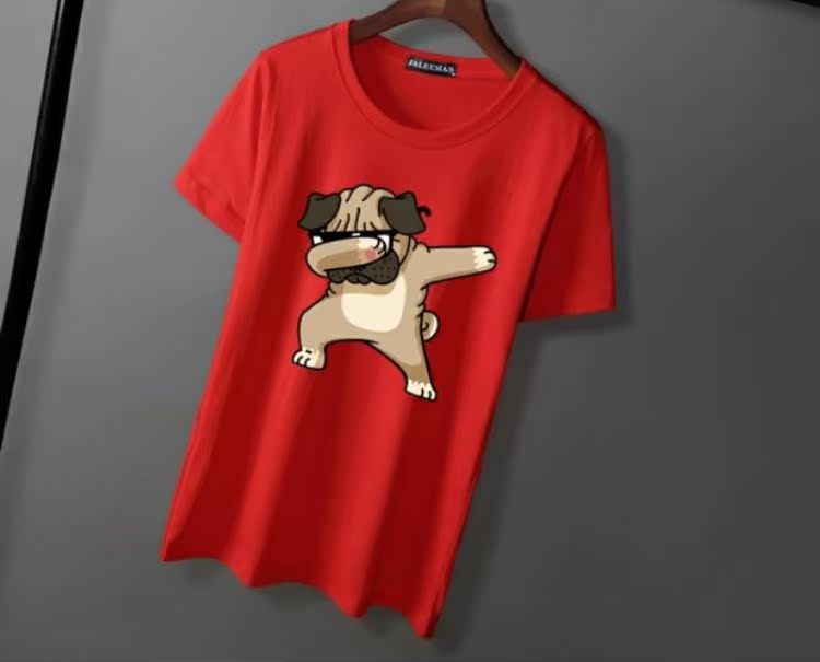 Mùa hè quần áo nam suốt đời cho chó áo thun ngắn tay 2018 size lớn màu đỏ nam học sinh cotton nửa tay áo thun nam basic
