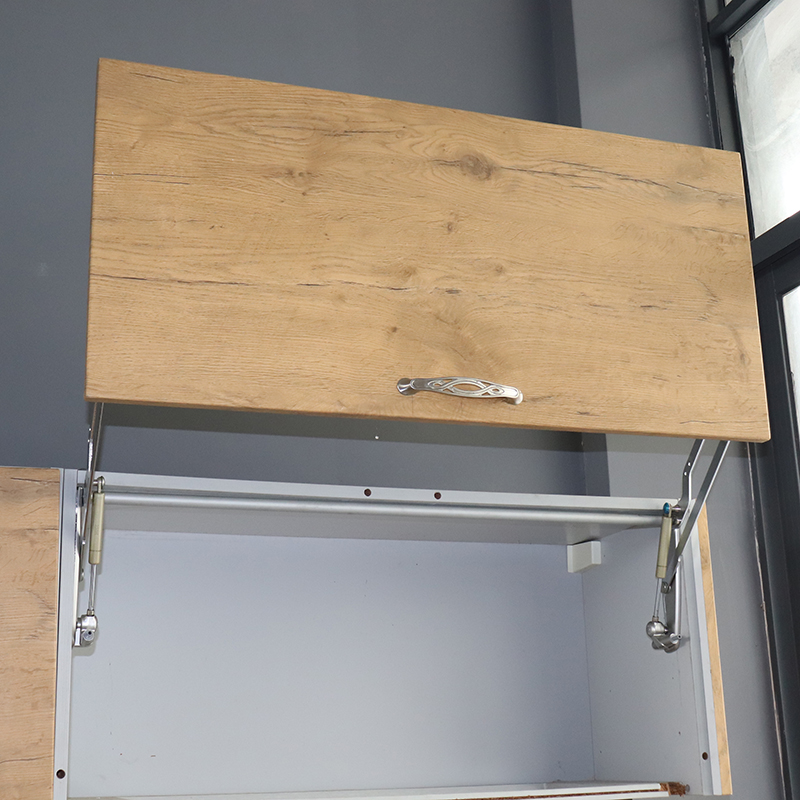 Vertical sliding door support Overall cabinet sliding door support frame Pneumatic hydraulic telescopic rod Microwave oven cabinet lifting door