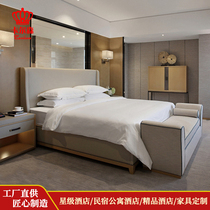 Hotel bed Apartment Guest room Nightstand Luggage cabinet Wardrobe Writing desk and chair Standard room Board full set of furniture