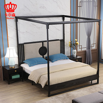 Modern new Chinese style solid wood shelf bed Hotel hotel bed and breakfast furniture Model room Sales office Quality engineering customization