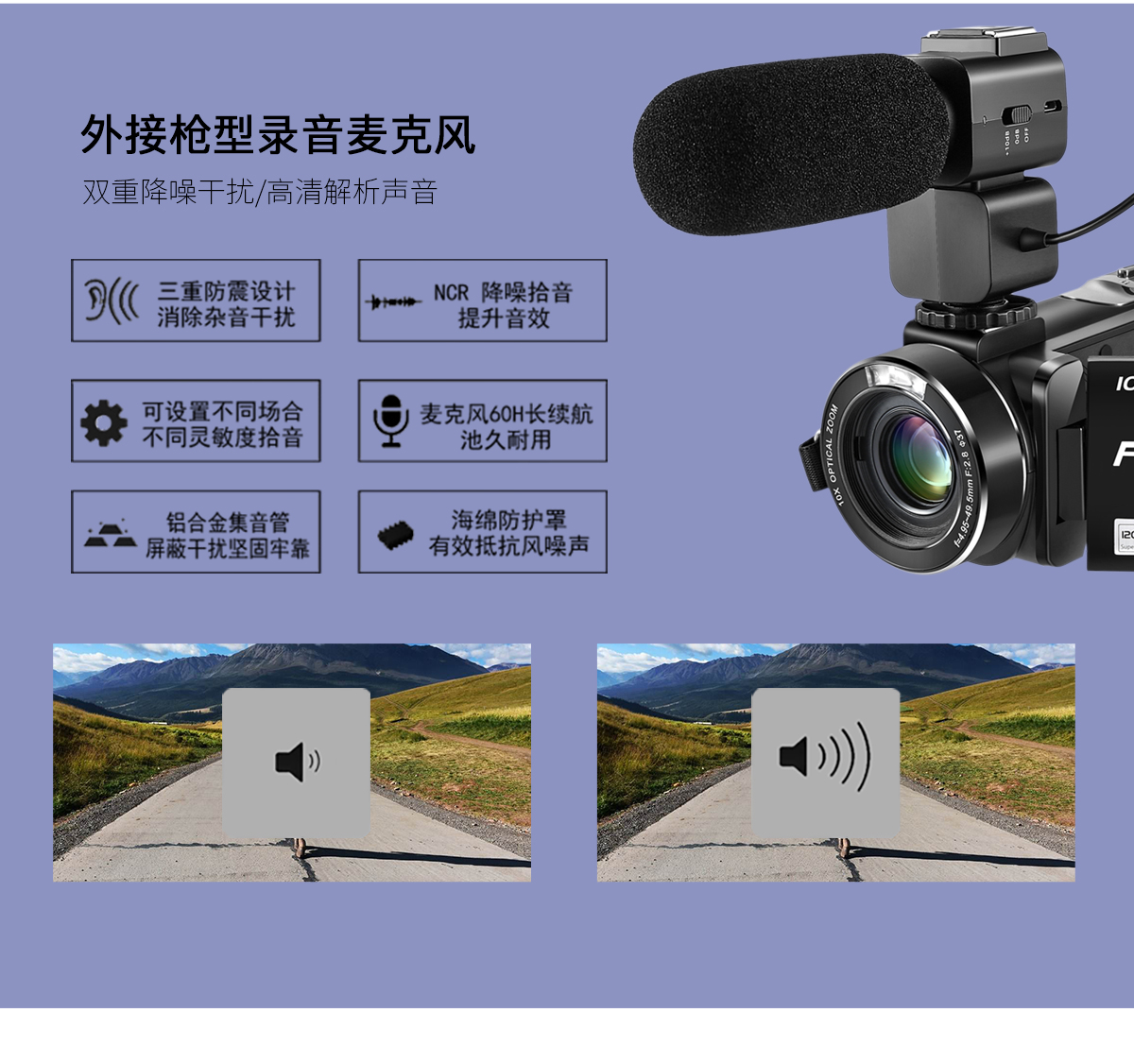 Camera ánh sáng kỹ thuật số Ordro / Ouda HDV-Z82 HD 4K ống kính góc siêu rộng kinh doanh đám cưới DV