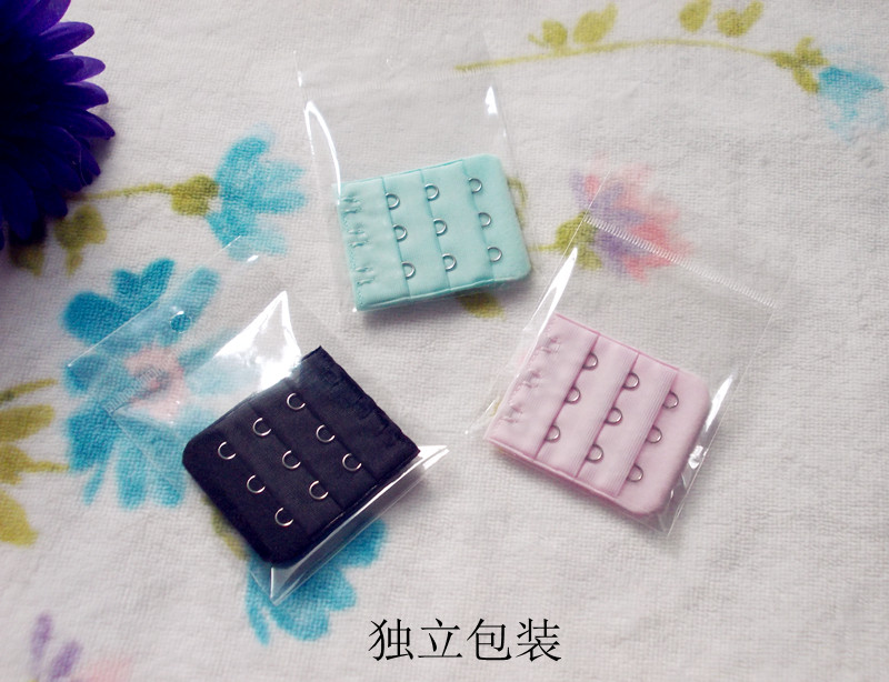 Đồ lót ba dây dài khóa mở rộng Khóa áo ngực Khóa sau khóa 4,5cm nhỏ ba hàng 3 khóa dây nối áo lót trong suốt