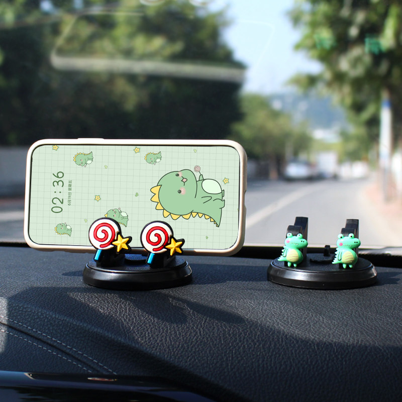 Car mobile phone bracket cute car center console multifunctional car fixed universal navigation support frame table