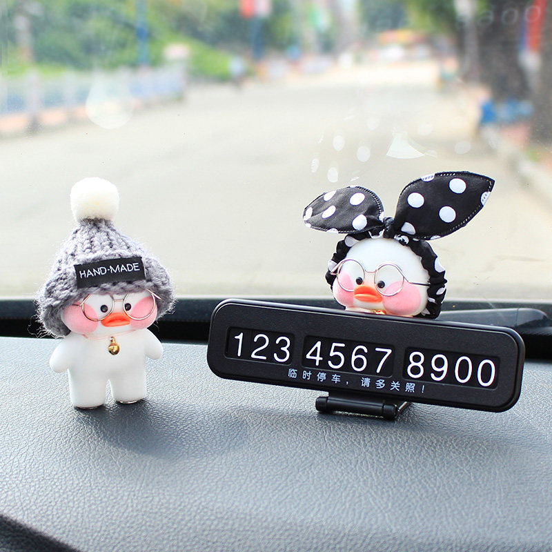 Car parking number plate cartoon creative cute hidden privacy protection parking card car universal female mobile car