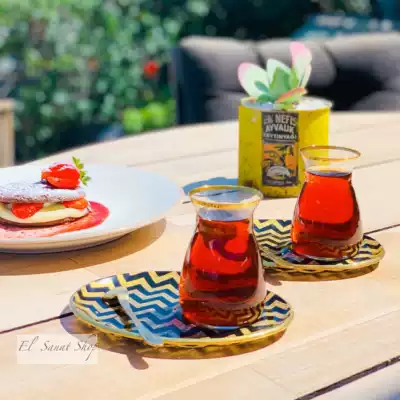 Seasonal clearance Turkish handmade high-end black tea cup with spoon 150ml European tea set does not return