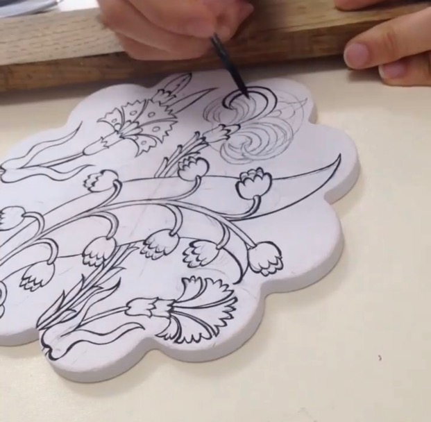 Turkey hand-drawn ceramic dining mat European-style anti-slip luxurious and artificial anti-hot dining cushion cup mat delicate teapot cushion