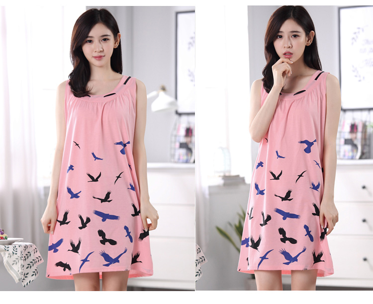 Đặc biệt hàng ngày mùa hè Hàn Quốc nightdress ladies bông ngắn tay áo XL vest đồ ngủ mùa hè không tay dịch vụ nhà