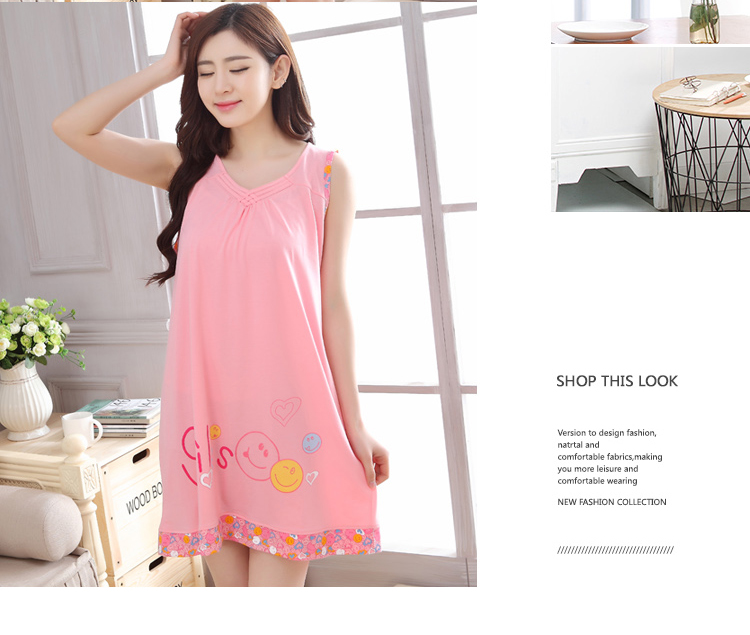 Đặc biệt hàng ngày mùa hè Hàn Quốc nightdress ladies bông ngắn tay áo XL vest đồ ngủ mùa hè không tay dịch vụ nhà