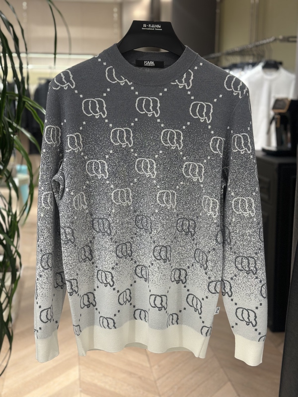 Karl Lagerfeld Karl Lagerfeld's New Fall/Winter 25 Full-Print Wool Sweater for Men