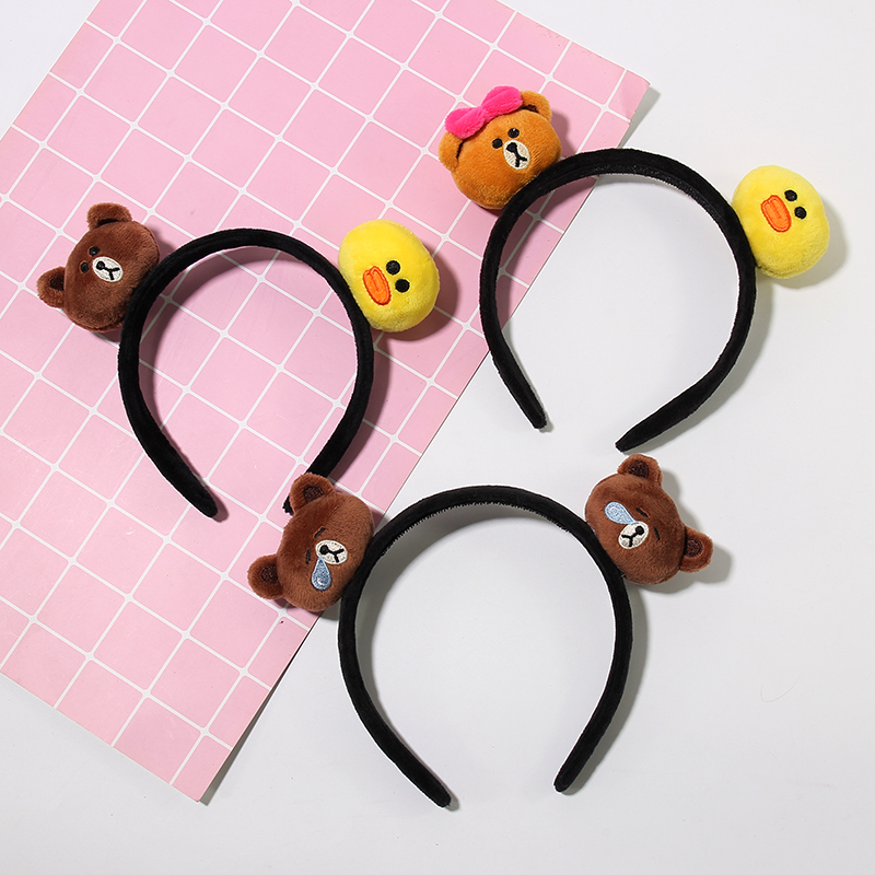 Siêu dễ thương dễ thương ít gấu thỏ gà kẹp tóc nâu gấu net đỏ headband bán dễ thương tạo tác headband nón tóc dây tóc vòng