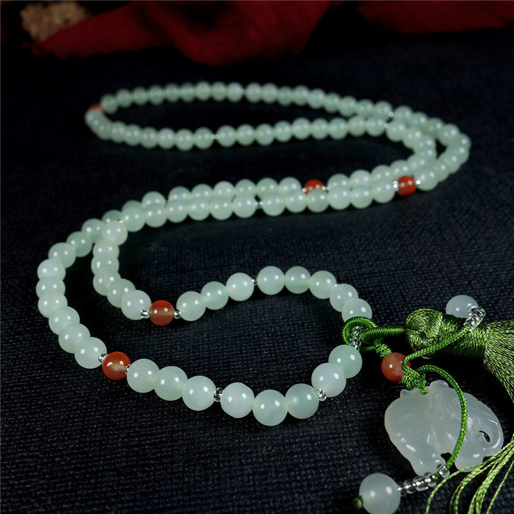 (Yujia people) and Tian YuQinghai Expected Clear Water Sweater Necklace with South Red Small Accessories and Hanging Ornament