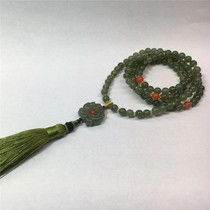 Jade Jade Studio Hetian Jade Qinghai Material Lake Green Wool Chain Plus Nanhong Accessories Necklace Pendant Jewelry