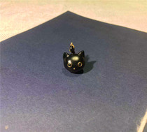 Jade beauty Xinjiang Hetian Jade black blue ink Jade gold inlaid jade Golden pupil black cat necklace Jewelry pendant slipping Joker