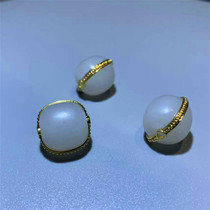 Yujia people Mountain running water old beads 18K gold inlay accessories hand rope necklace with beads pendant Joker artifact