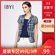 Áo sơ mi nữ IBYI Yi Yi Bina áo ngắn chuyên nghiệp cỡ lớn dành cho nữ mỏng phù hợp với cổ áo cardigan áo sơ mi nữ điều hòa không khí - Áo khoác ngắn