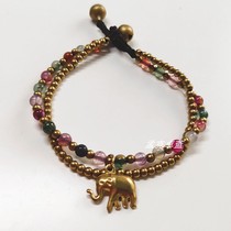 Nepal Elephant Bracelet Retro National Wind Characteristics Woven Ornaments Stone Bracelet Wearing Beads bell Wrist Accessories New