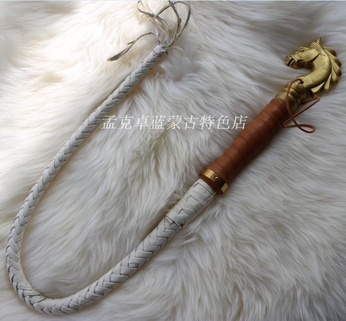 Mongolian elements horse scalp whip genuine pure leather hand-woven horse whip equestrian horseback ethnic steppe features