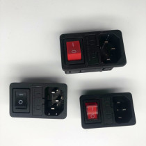 AC power socket product word with switch fuse 10A250V card type three-in-one socket