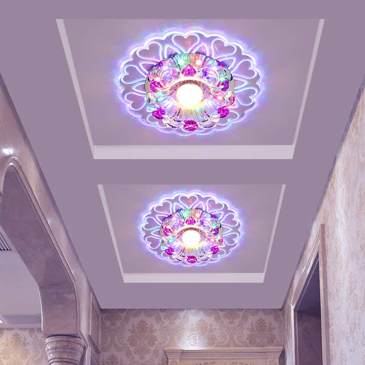 Downlight LED Ceiling Light Embedded Crystal Corridor Walkway Light Entrance Entrance Light Creative Shape Hole Light Colorful