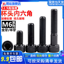 M6 hexagon socket 12 class 9 high strength cup head full tooth half tooth screw Extended cylindrical head bolt screw