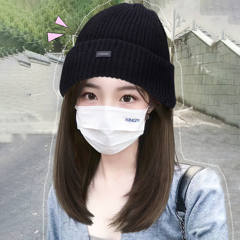Hat and Wig Combo for Women, 2025 Winter New Style, Knitted Hat with Long Hair Wig, Realistic Full Head Wig Hat and Wig Combo for Women, 2025 Winter New Style, Knitted Hat with Long Hair Wig, Realistic Full Head Wig