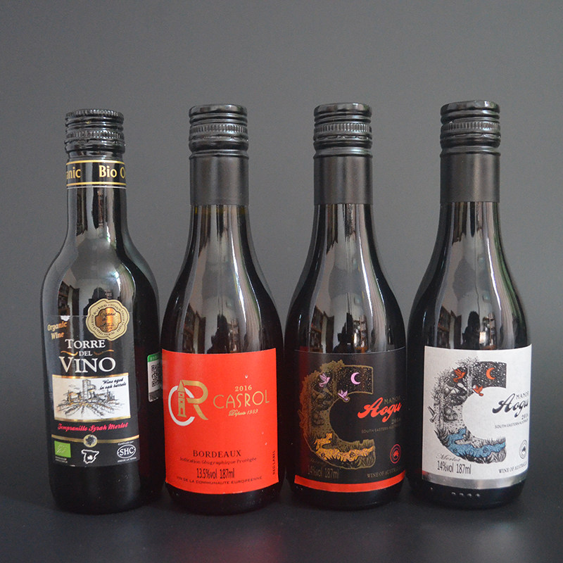 French wine wine carlo 187ml glass bottle 4 different combinations decoration for a mini collection