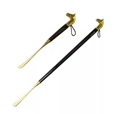 Free shipping Brass horse head shoehorn Long-handled shoes Pumping shoes, shoe horn, shoe handle, shoe handle, shoe handle