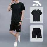 Летний спортивный костюм, тонкая быстросохнущая футболка для спортзала, шелковые шорты, комплект, короткий рукав, для бега